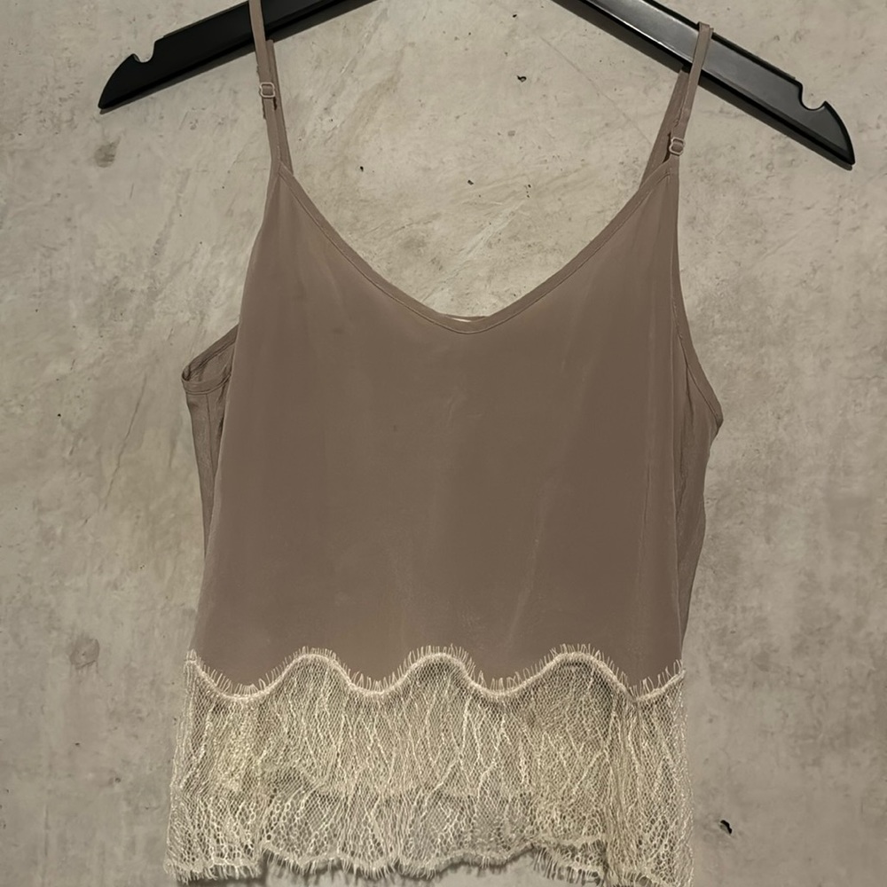 Aritzia + Club Monaco silk lace tank (size S for both)